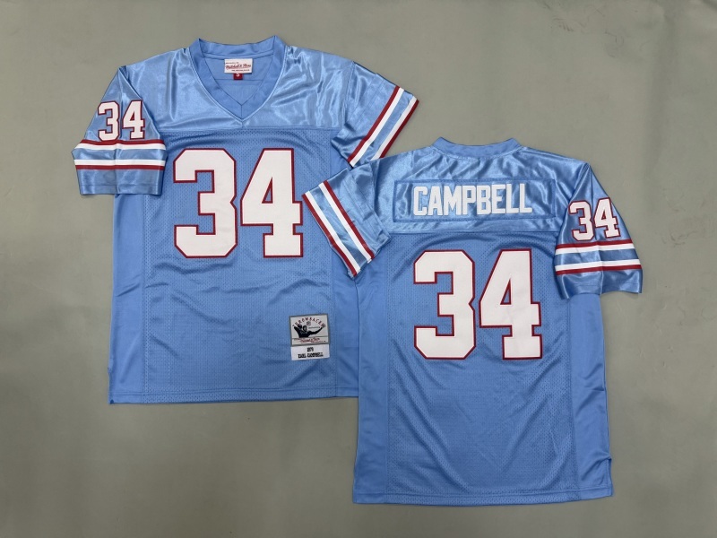 Men 2025 Tennessee Titans 34 Campbell Light blue Throwback Limited NFL Jersey style 001